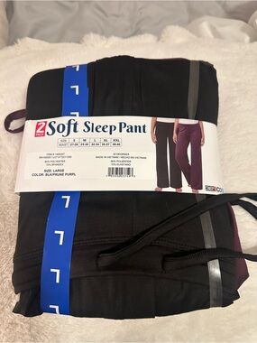 32 Degrees Women's Sleep Pants 2-Pack - Black & Prune Purple